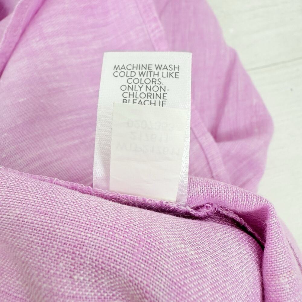 J.Jill Love Linen Relaxed Tunic Top Size L Petunia Pink Lagenlook Coastal Beach - Picture 12 of 16